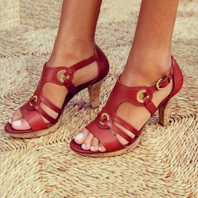 Drune | PU-Leder Bohemian Stil Sandale