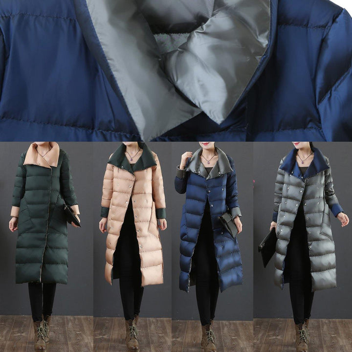 Drune | Kleidung Winterjacke Mäntel silber grau Stehkragen Taschen Daunenjacke Damen