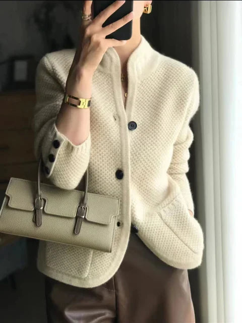 Drune | Eleganter Strickcardigan mit Hohem Kragen