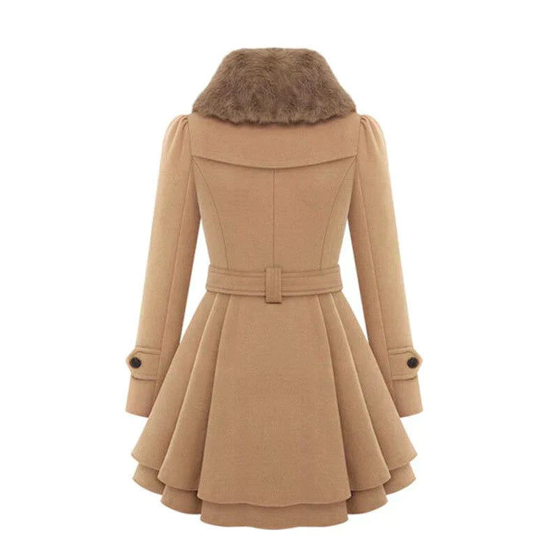 Drune | Trenchcoat mit veganem Fell Beige