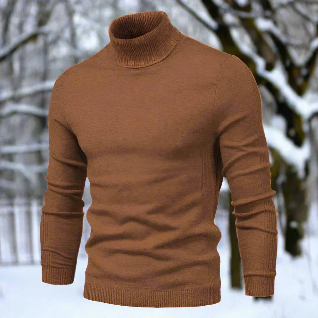 Drune | Hochkragenpullover Weiches Strickmaterial Slim Fit Gerippte Bündchen