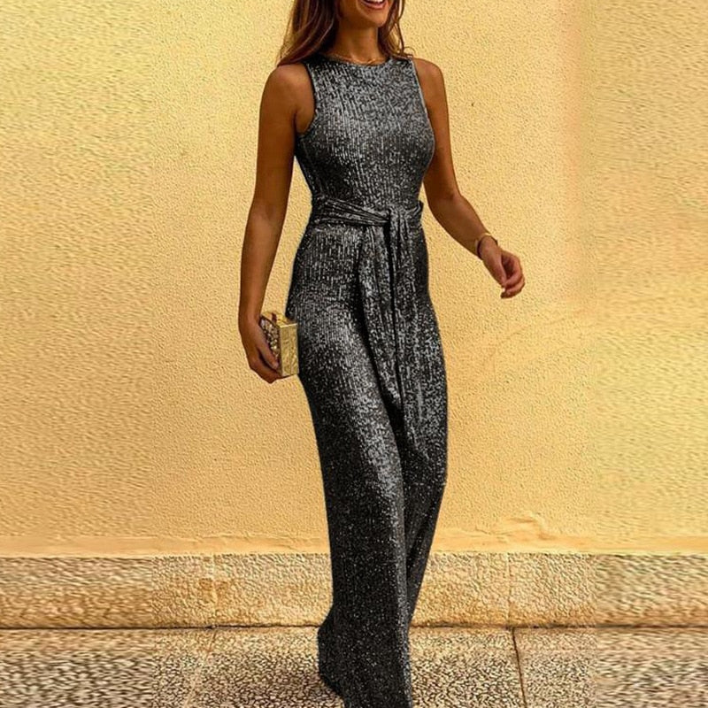 Drune | Jumpsuit Festlicher Glitzer-Overall für Damen