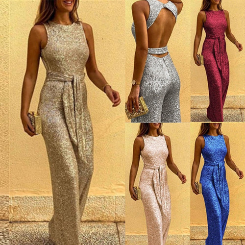 Drune | Damen Glitzer Jumpsuit