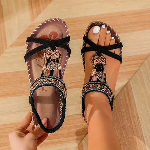 Drune | Boho Flache Sandalen