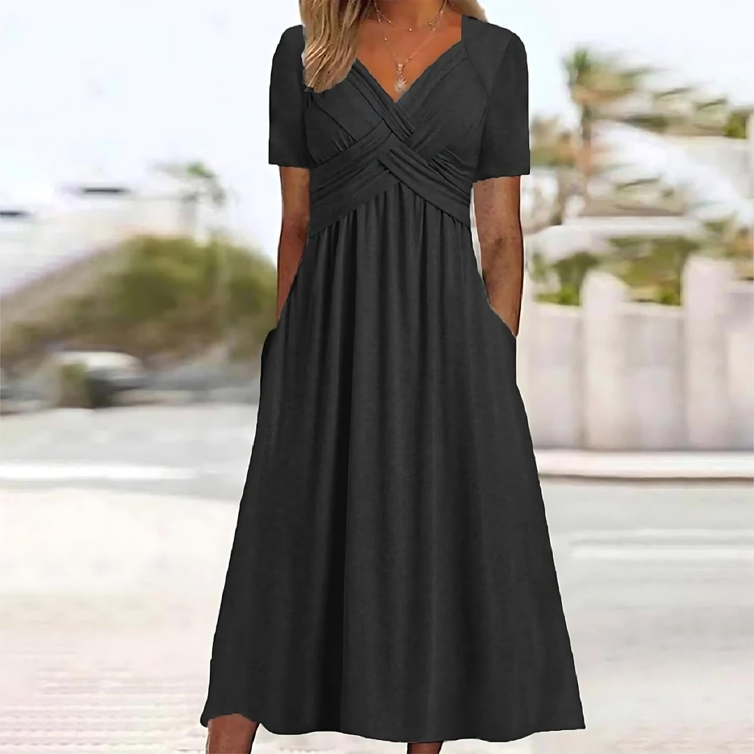 Drune | Schickes Midi-Kleid mit Bauchbedeckung