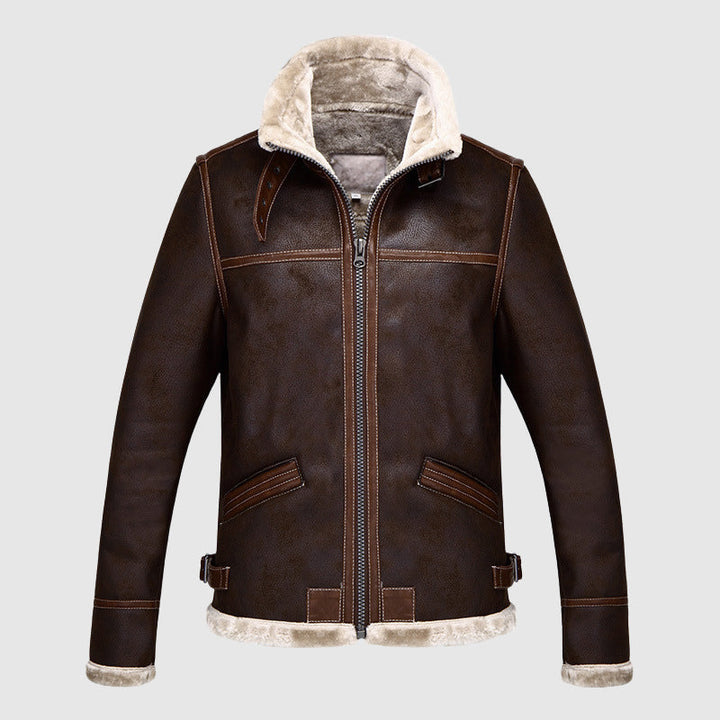 Drune | Leder Vintage Bomberjacke