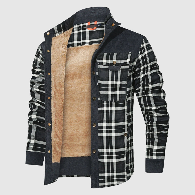 Drune | Karierte Sherpa Outdoor Jacke