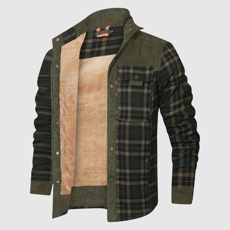 Drune | Karierte Sherpa Outdoor Jacke