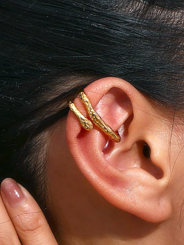 Drune | Chunky Ear Cuff Gold Für Edgy Stil Upgrade