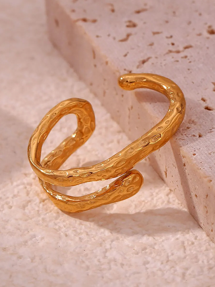 Drune | Chunky Ear Cuff Gold Für Edgy Stil Upgrade