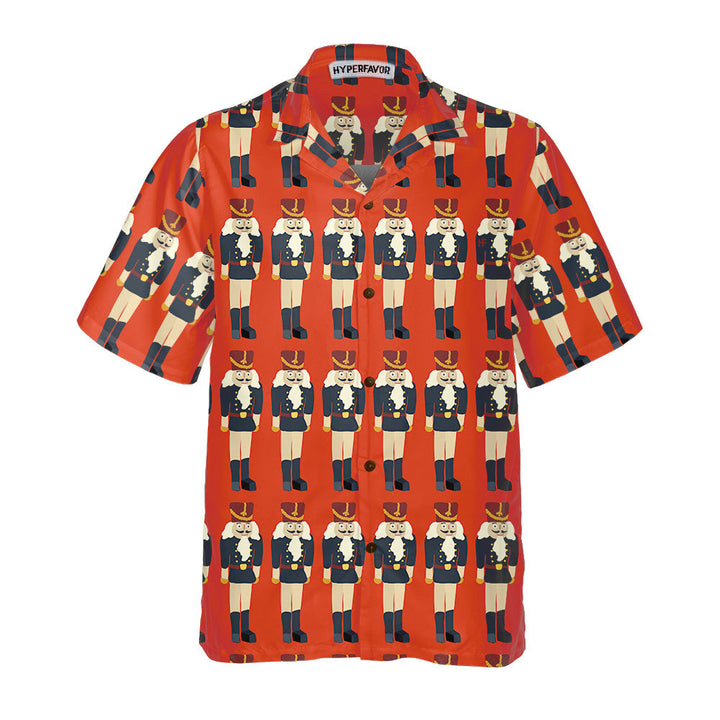 Drune | Nussknacker nahtloses Weihnachtsmuster Hawaiianhemd, lustiges Weihnachtshemd, Geschenk zu Weihnachten