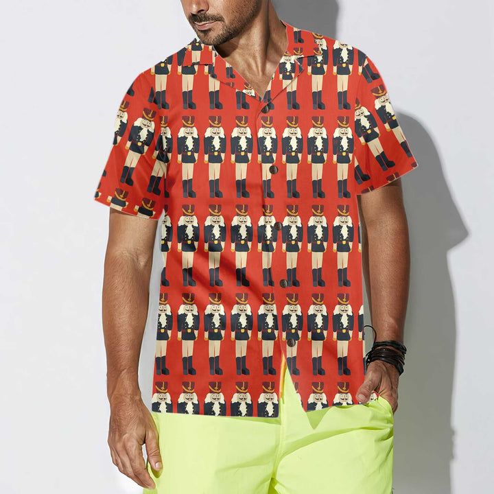 Drune | Nussknacker nahtloses Weihnachtsmuster Hawaiianhemd, lustiges Weihnachtshemd, Geschenk zu Weihnachten