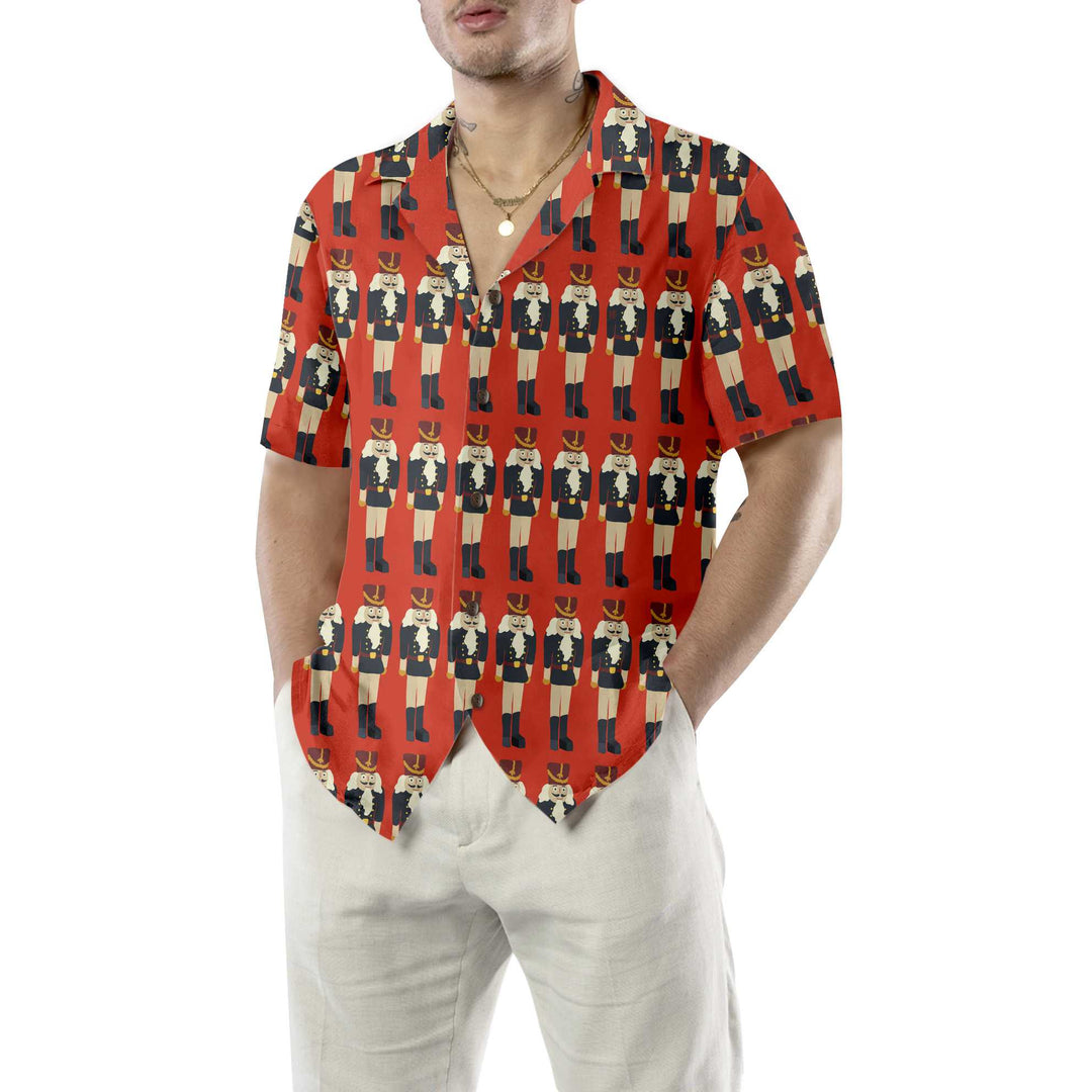Drune | Nussknacker nahtloses Weihnachtsmuster Hawaiianhemd, lustiges Weihnachtshemd, Geschenk zu Weihnachten