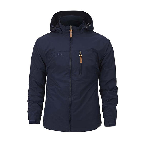 Herren Multifunktionale Softshell-Outdoorjacke mit Kapuze, Brustreißverschluss und atmungsaktivem Futter Drune