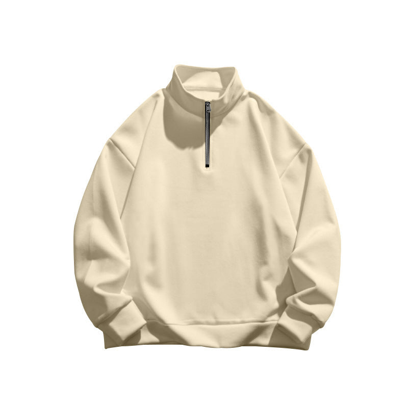 Herren hochfrequente Sweatshirt Jacke mit Stehkragen und Reißverschluss Drune