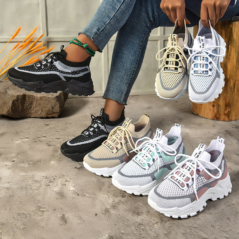 Herren nan gestrickter Sockensneaker mit elastischem Schlupfdesign und profiliertem Trail-Plateau Drune