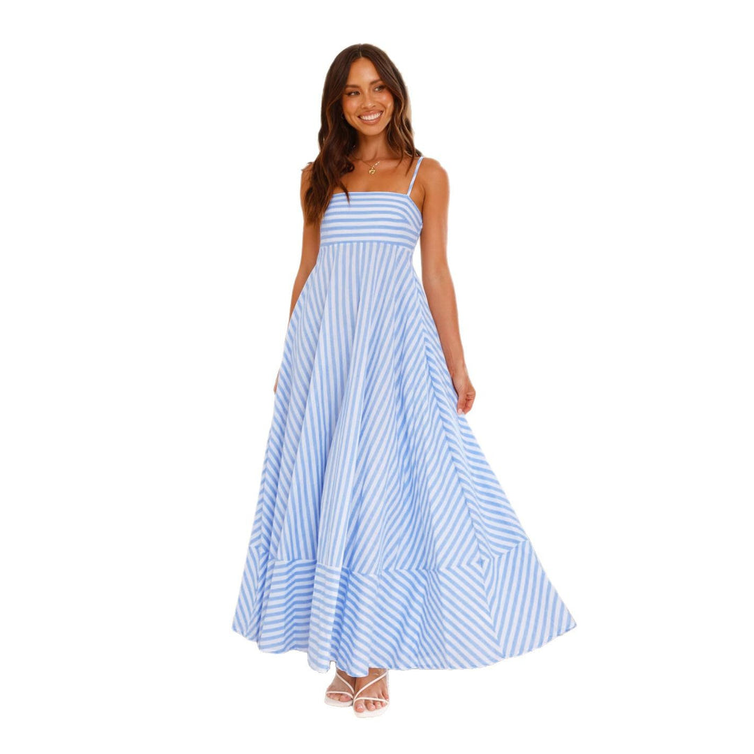 Damen Maxikleid mit schmalen Trägern und asymmetrischem Rock Drune