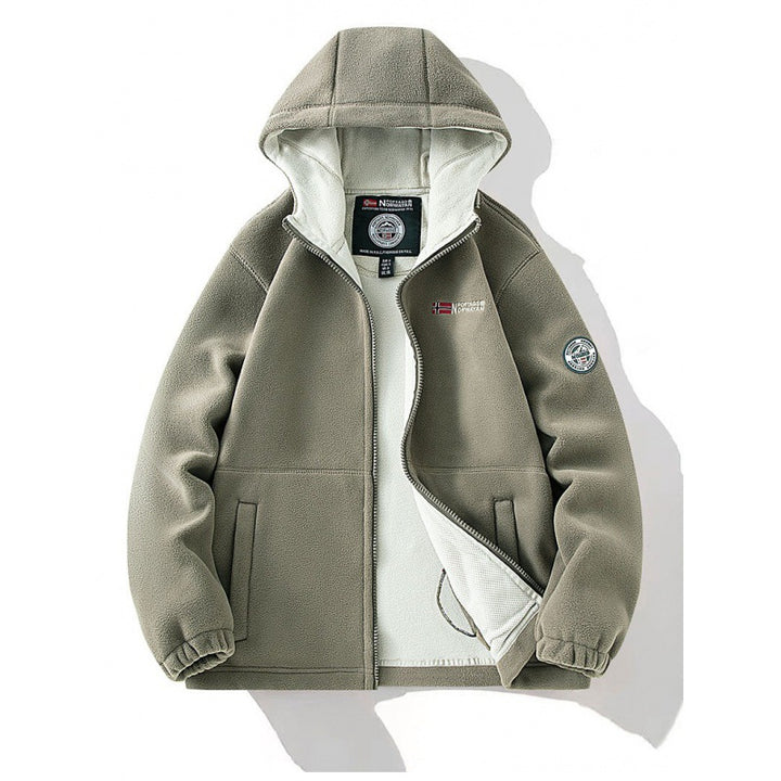 Herren Fleecejacke mit Kapuze Drune
