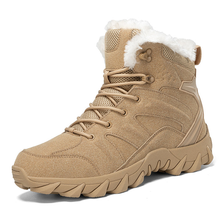 Damen Thermo-Boots mit Kunstfellkragen, stoßdämpfender Leichtsohle und robuster Trekkingprofilsohle Drune