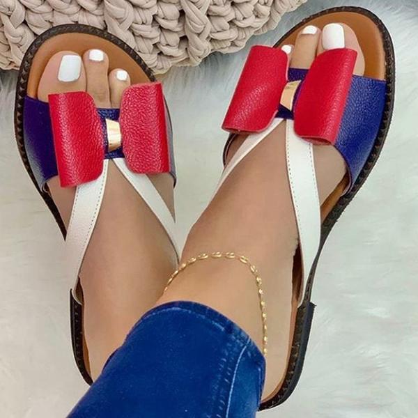 Damen bequeme und elegante Riemensandaletten mit raffiniertem Schleifen-Detail Drune