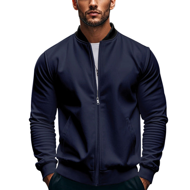 Herren sportliche Jacke mit hohem Kragen und seitlichen Eingrifftaschen Drune