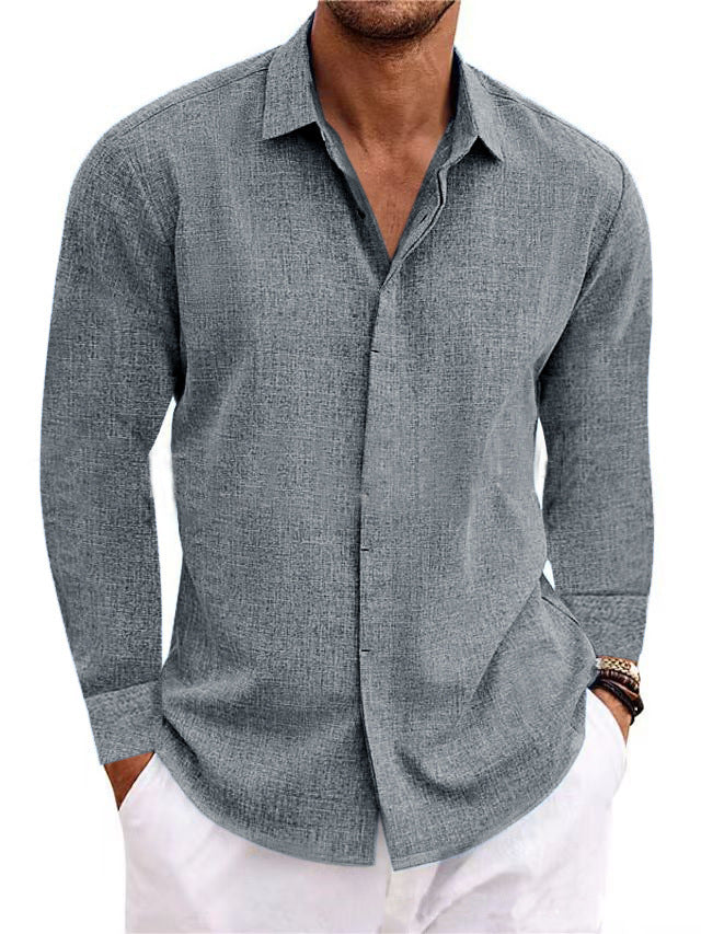 Herren Langarmhemd mit feiner Textur und elegantem Schnitt Drune