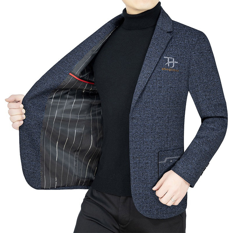 Herren Modernes Einreihiges City-Blazer mit aufgesetzten Taschen und leichter Halbfütterung Drune