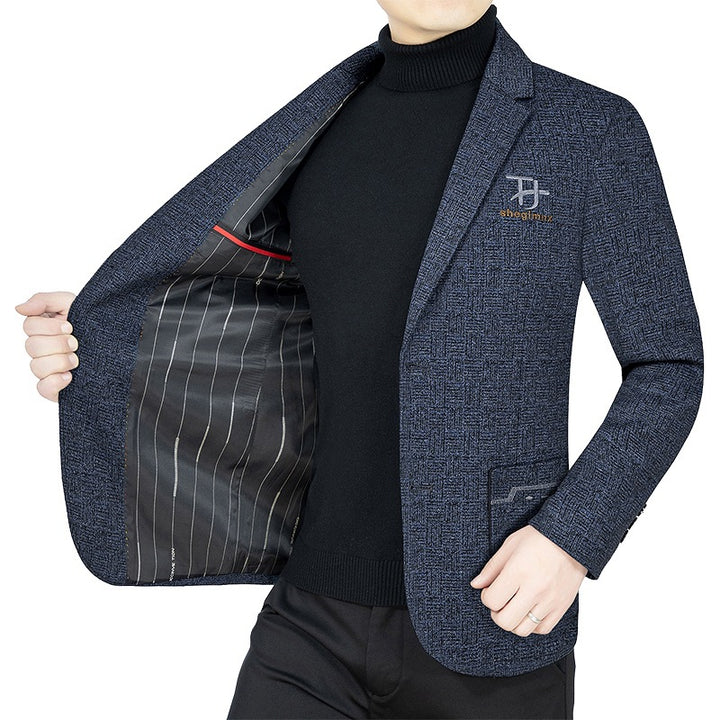 Herren Modernes Einreihiges City-Blazer mit aufgesetzten Taschen und leichter Halbfütterung Drune