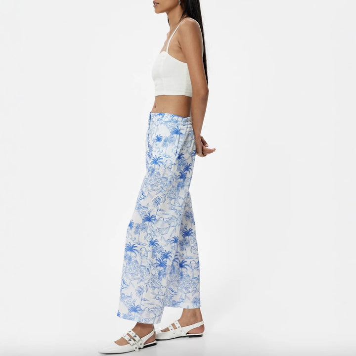 Damen Palazzo-Hose mit floralem Muster und weitem Schnitt Drune