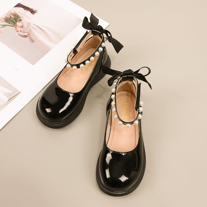 Mädchen Ballerina Schuhe mit Perlen- und Schleifendetail Drune