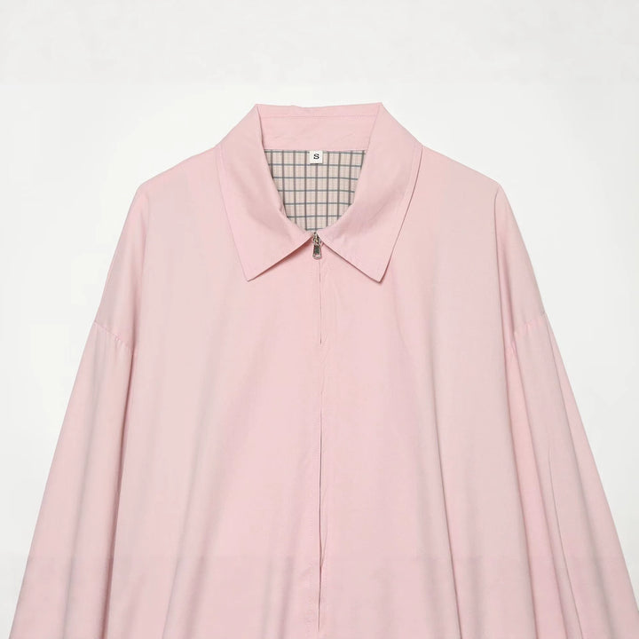 Damen Leichter Cropped‑Blouson mit Hemdkragen, verdecktem Reißverschluss und elastischem Saum Drune
