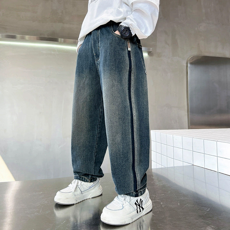 Unisex oversized Baggy-Jeans mit einzigartigem Taschen-Design Drune