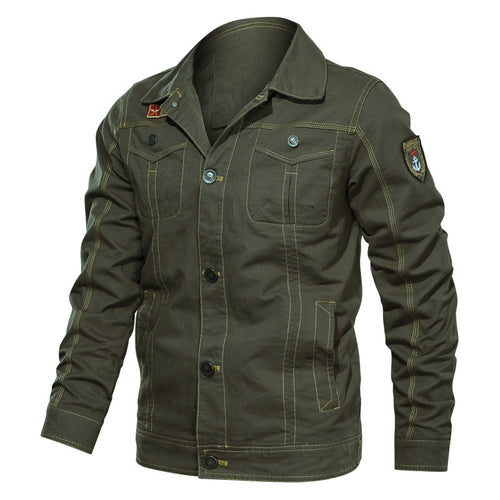 Herren Canvas Overshirt mit militärischer Optik Kontraststeppungen und Brustklappen Drune