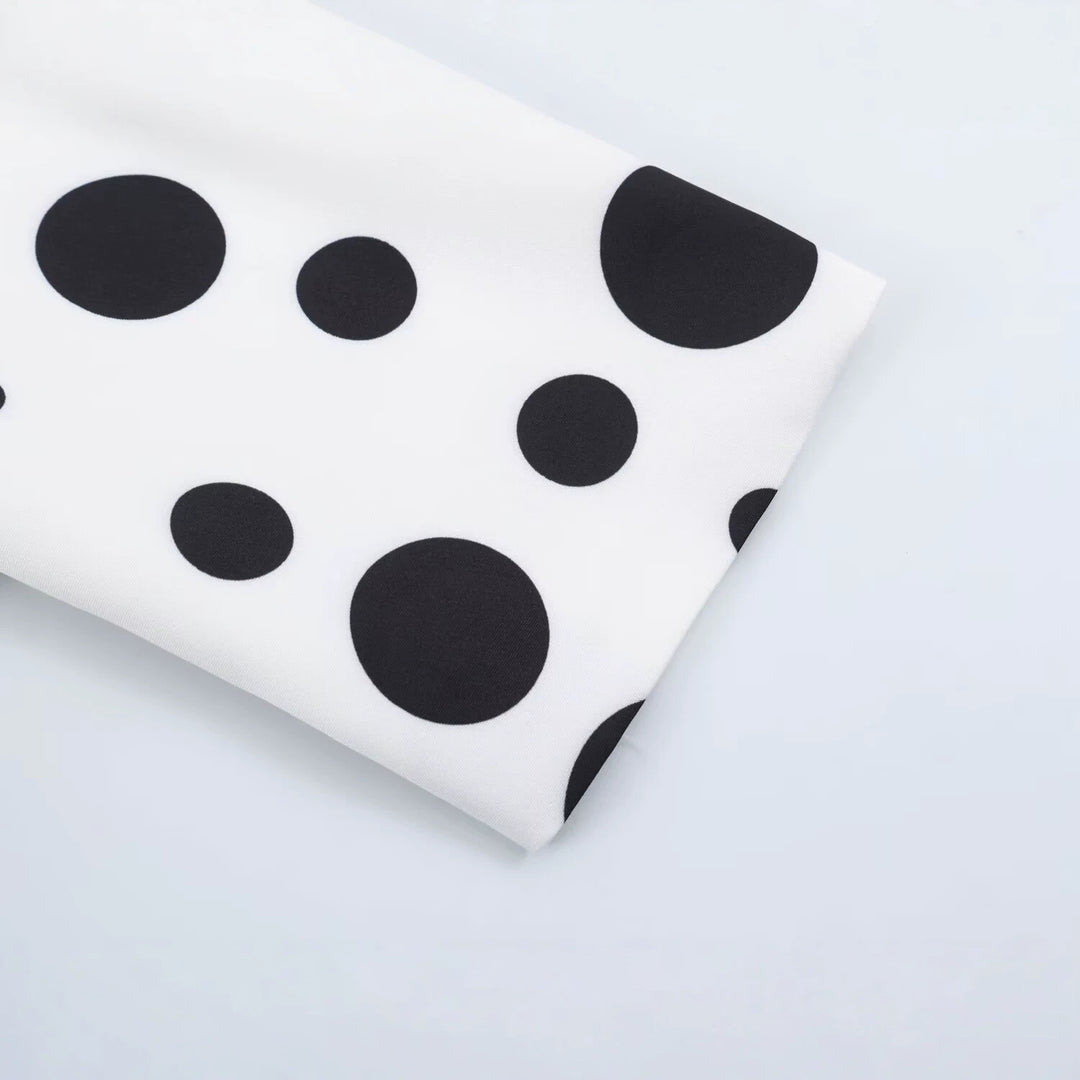 Damen Doppelreihiger Blazer im Polka‑Dot‑Design mit Spitzenbesetztem Revers Drune