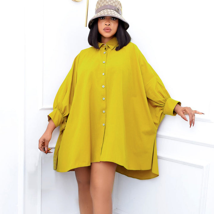 Damen Bluse mit oversized Schnitt und eleganten Knöpfen Drune