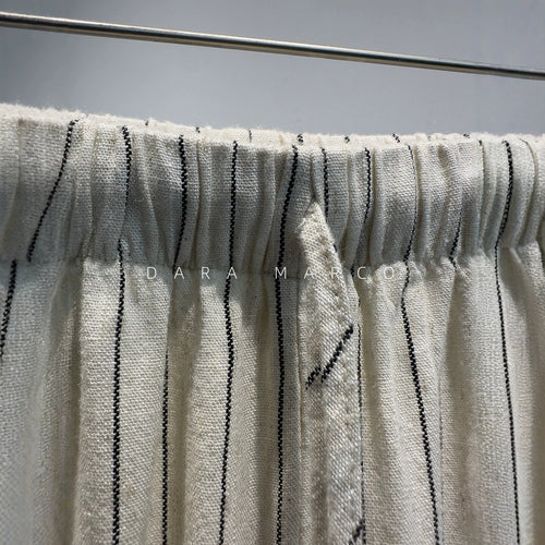Damen gestreifte hochtaillierte weite Hosen Drune