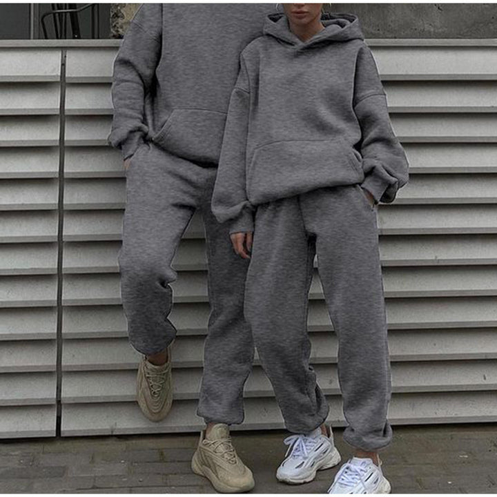 Unisex Oversize-Kapuzenpullover und Relax-Jogginghose Set aus hochwertiger Baumwollmischung Drune