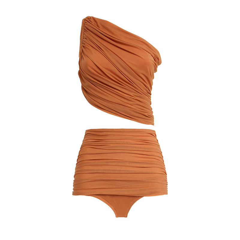 Damen modisches Zweiteiler Bikini-Set mit eleganter Wickelrock Drune
