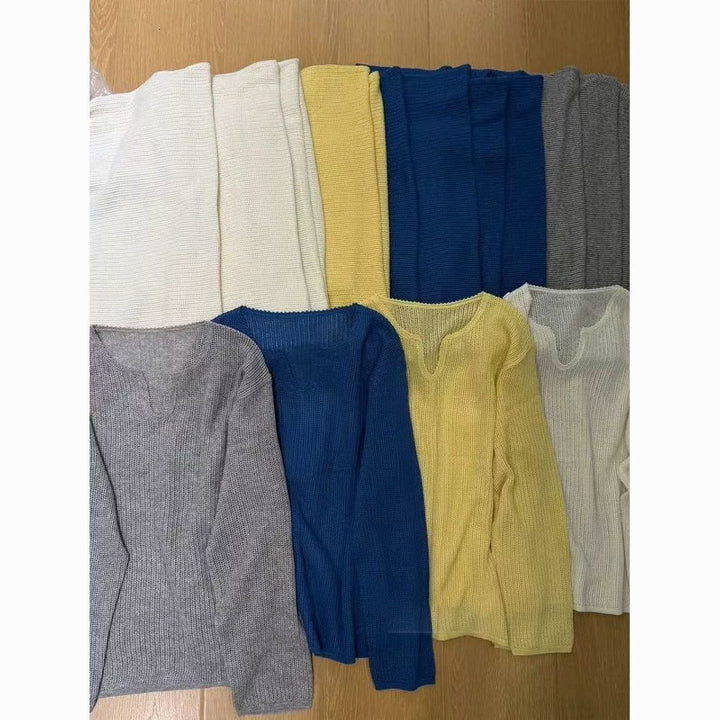 Damen lässiger Pullover mit schickem V-Ausschnitt Drune