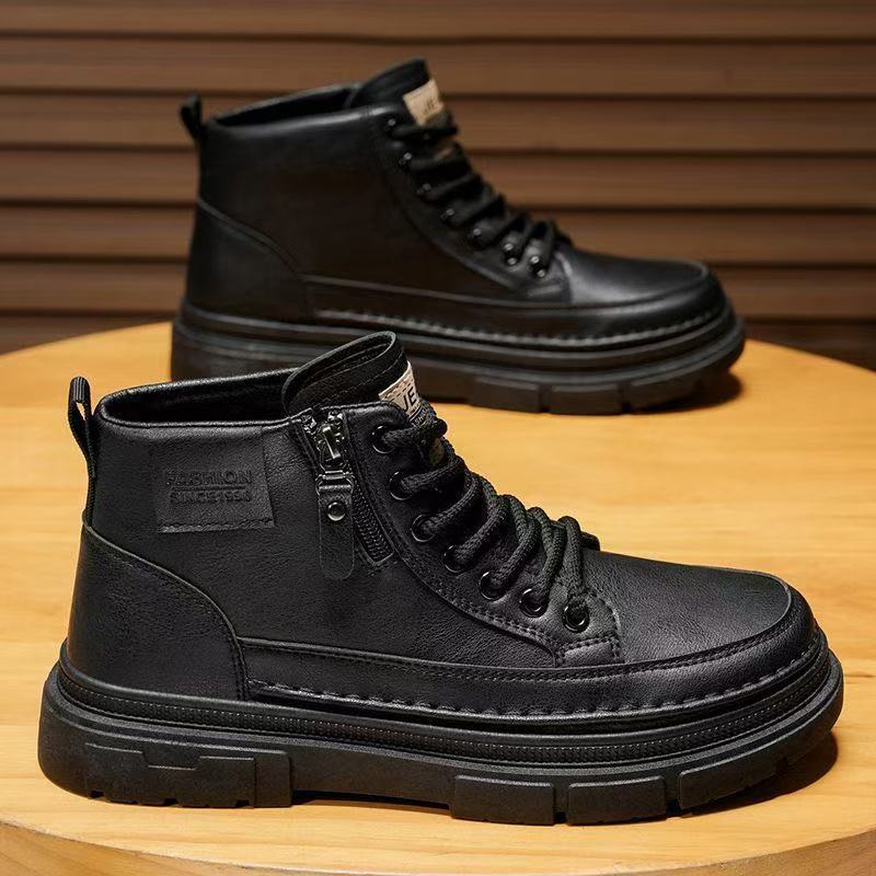 Herren Chunky-Boots mit Reißverschluss, gepolstertem Schaft und profilierter Sohle Drune