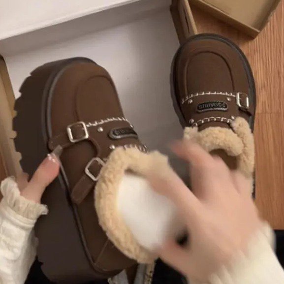 Damen Gemütliche und stilvolle Clogs mit Kunstfellfutter Drune