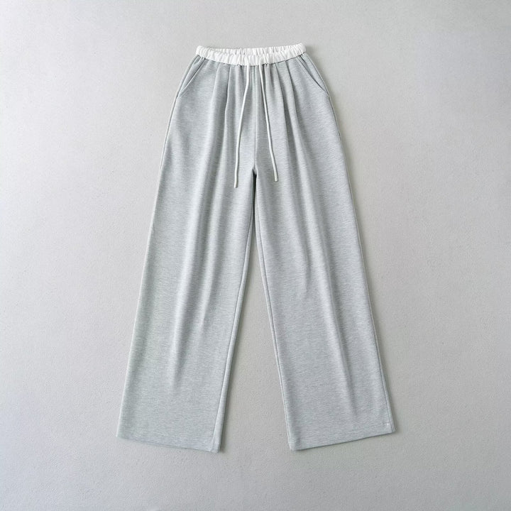 Damen gemütliche Sweatpants mit elastischem Bund und seitlichen Taschen Drune