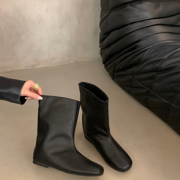 Damen Modische Stiefel ohne Schnürung Drune