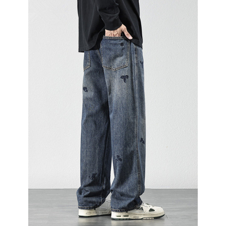 Herren Bequeme und modische Jeans mit Stickereien Drune