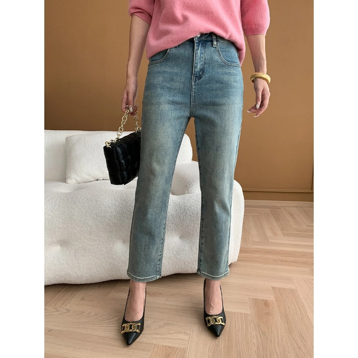 Damen High-Waist Jeans im lässigen Straight-Leg Schnitt Drune