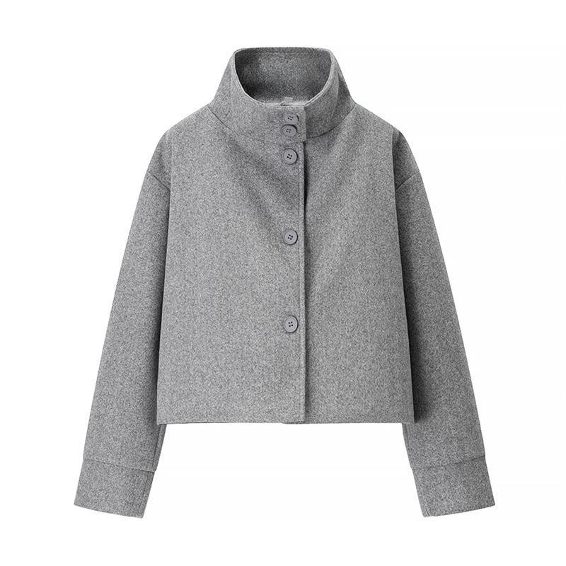 Drune | Damen Stilvolle Gekürzte Jacke Hoher Kragen Design