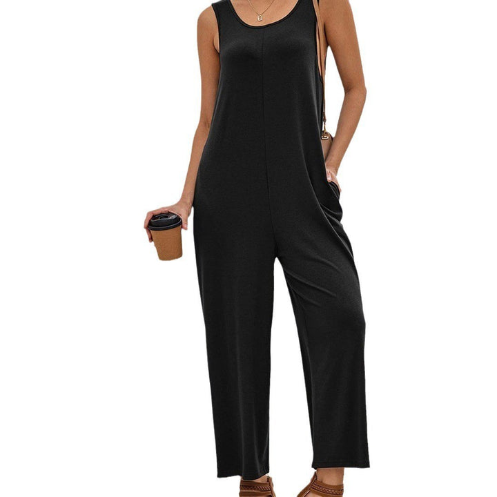 Damen lässiger Jumpsuit mit praktischen Taschen und weit geschnittenem Bein Drune
