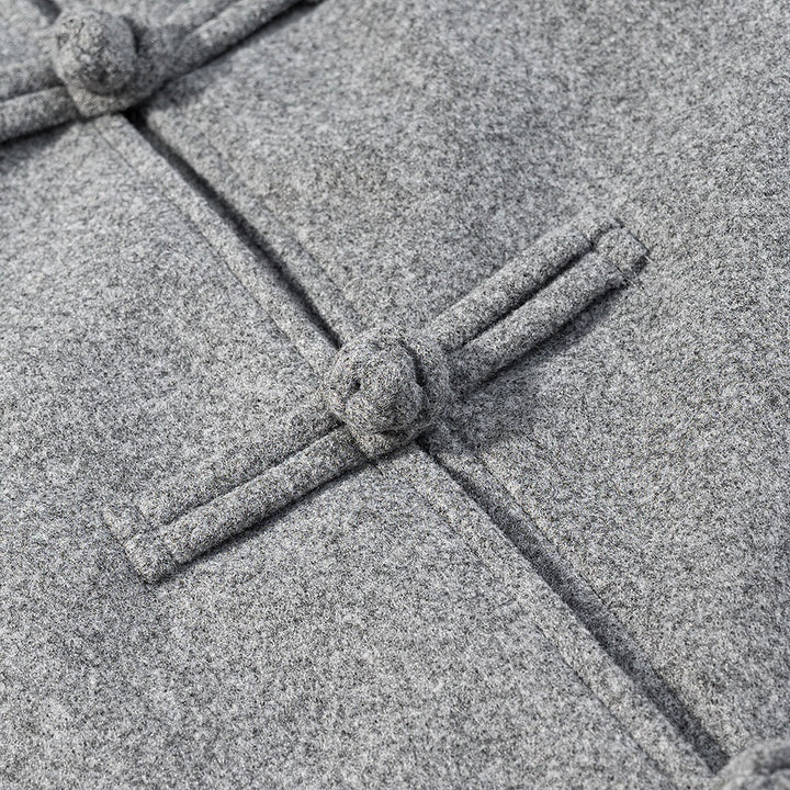 Damen Traditionelle kurz geschnittene Jacke mit Mandarin-Kragen und Knotenverschlüssen Drune
