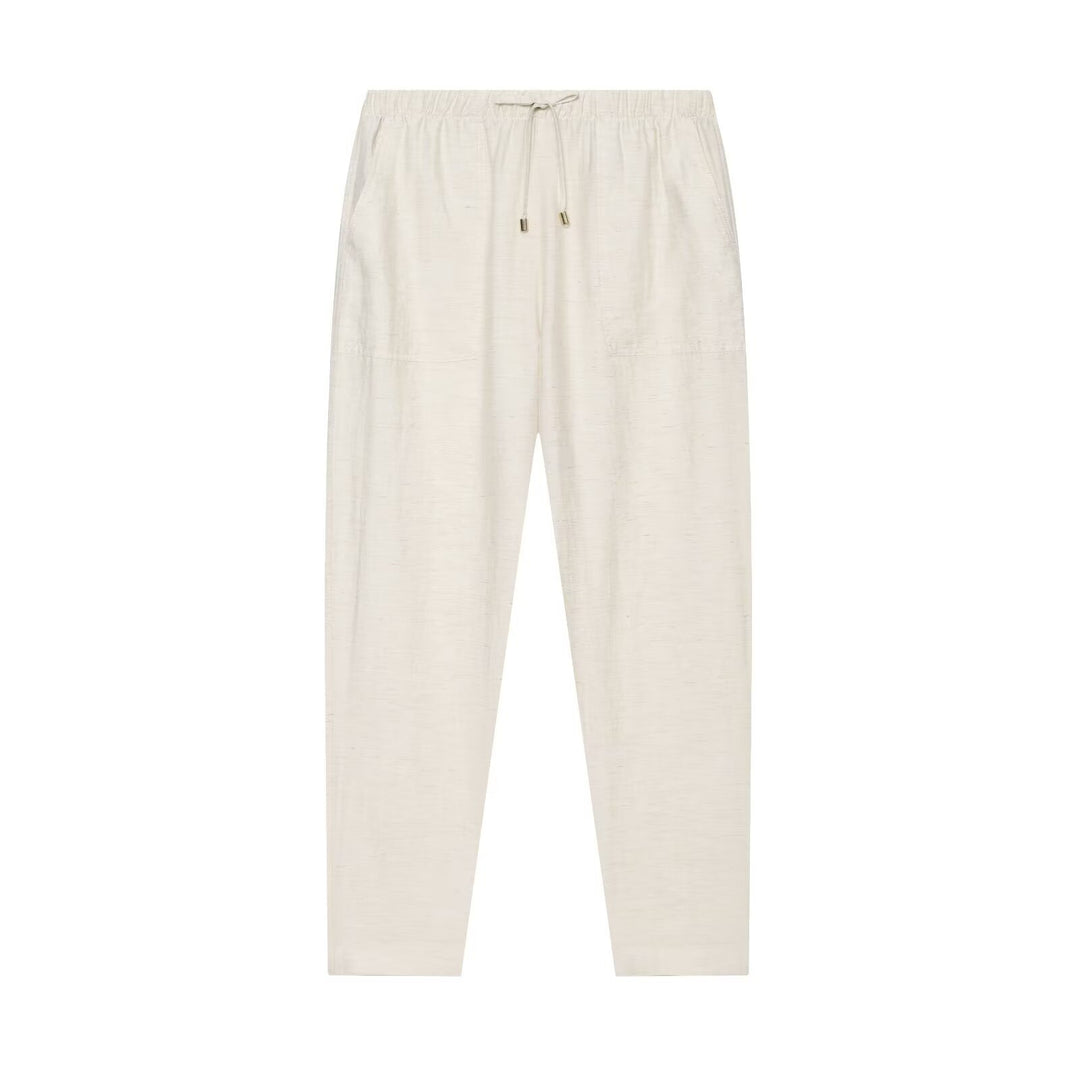 Damen Leinen-Mix Joggerhose mit elastischem Bund und schmalem Bein Drune