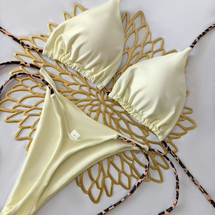 Damen Triangel-Bikini-Set mit verstellbaren Trägern und modischem Leoprint Drune